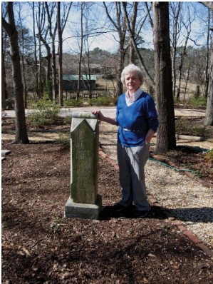 Phyllis Weaver at the historic cemetery near her home